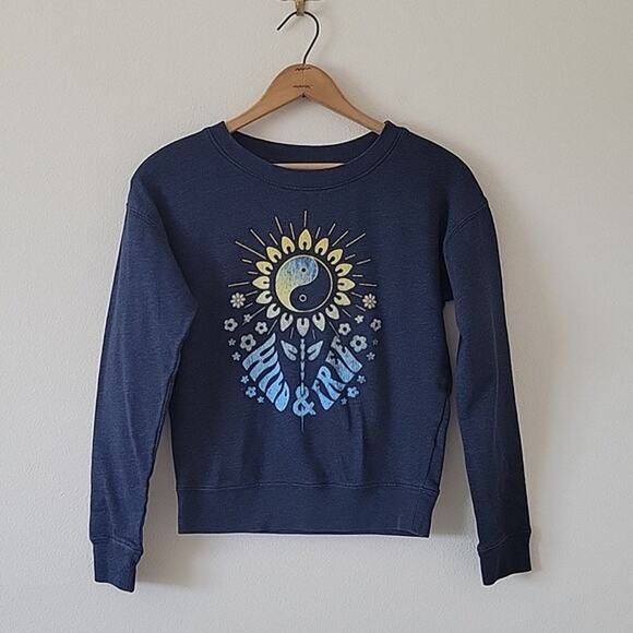 [aero] Live Love Dream Navy Crewneck Sweatshirt Wild & Free Size Small S - Picture 1 of 5